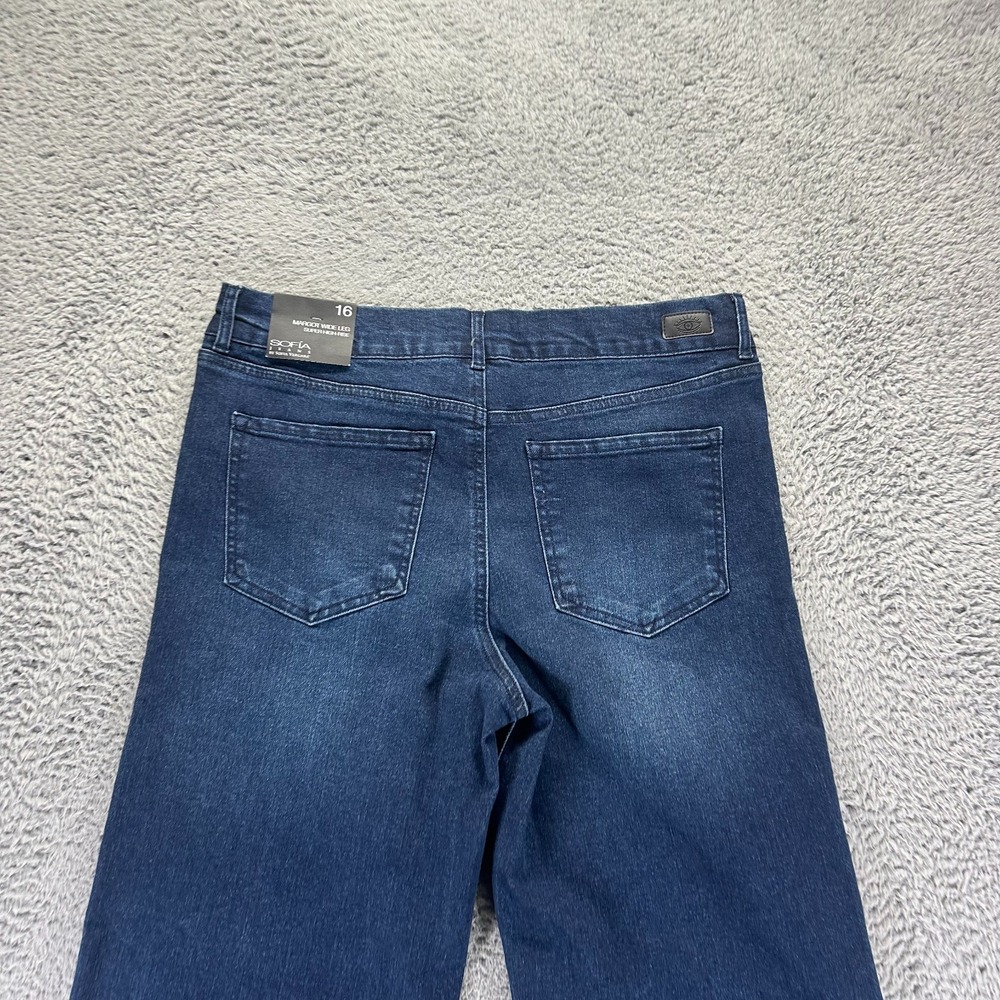 Vintage Sofia Vergara Margot Jeans Women's 16 Blue Cotton Denim Wide Leg Stretch - Picture 6 of 11